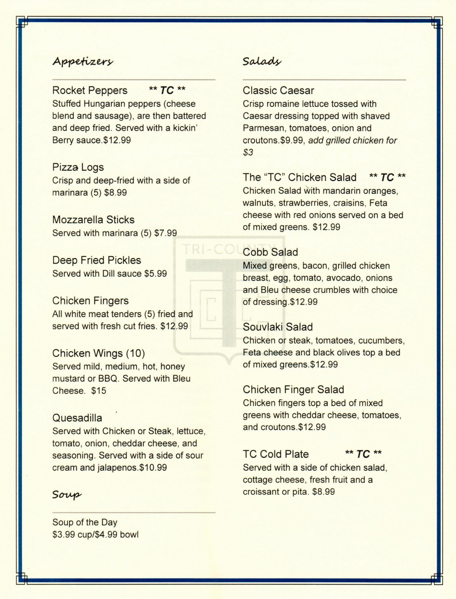 2022 Menu page 1